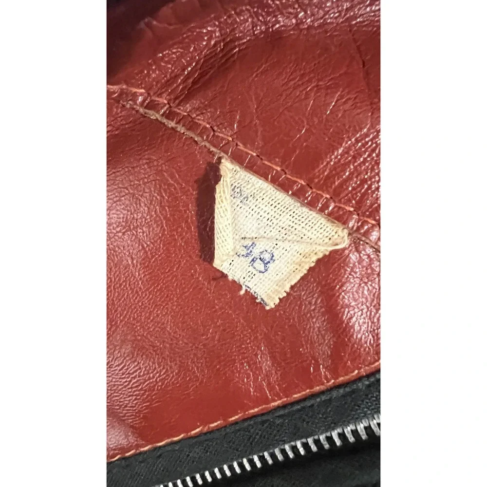 Vintage 70s Red Leather Jacket Men's Fight Club Tyler Durden Style Lined M